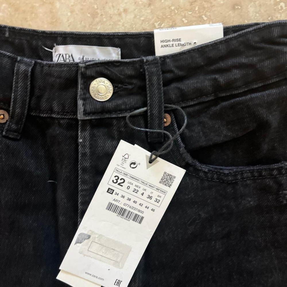 Zara High Rise Straight Leg Jeans - Picture 2 of 4